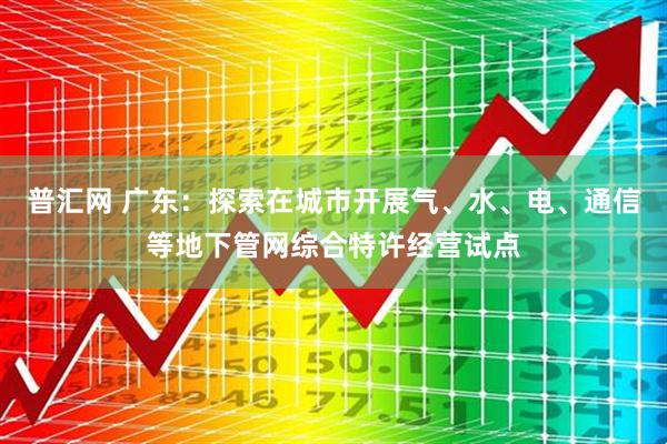 普汇网 广东：探索在城市开展气、水、电、通信等地下管网综合特许经营试点