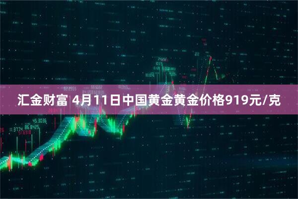 汇金财富 4月11日中国黄金黄金价格919元/克